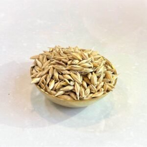 "Jau (Barley) for puja, Yagna, and sacred rituals." "Barley grains for Hindu worship and religious ceremonies." "Jau for sacred offerings in puja and Yagna."