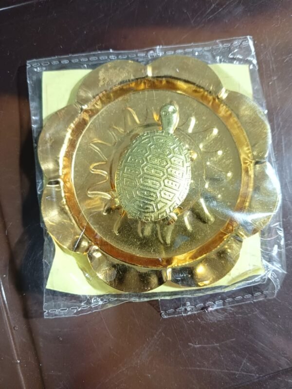 Tortoise with Copper Plate And Brass(Gold)Plate for Vasstu/Fengshui Tortoise/Turtle/ Kichua Kachua Wealth Sign Vastu Vaastu (Copper,Brass)
