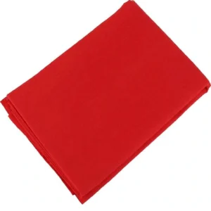 "Red cloth for Pooja used for altar decorations and rituals." "Sacred red fabric for deity offerings in Hindu worship." "Red prayer cloth used in traditional ceremonies."