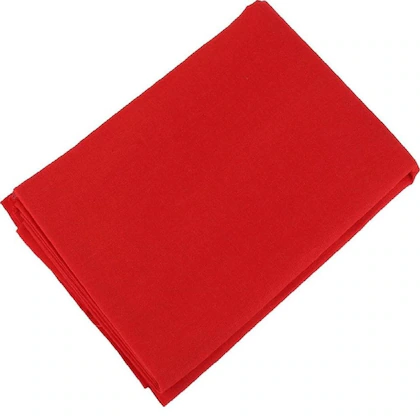 "Red cloth for Pooja used for altar decorations and rituals." "Sacred red fabric for deity offerings in Hindu worship." "Red prayer cloth used in traditional ceremonies."