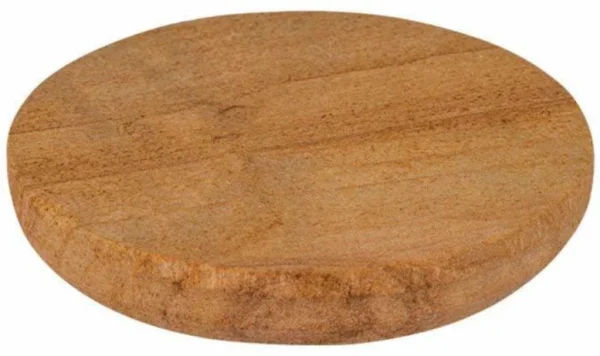 "Sandalwood Chandan Pata (Wood) Board Stone Rubbing Chakla for Puja rituals." "Chandan Pata used for grinding Chandan paste in Hindu worship." "Sacred Sandalwood Chakla for applying Chandan in Puja and religious ceremonies."
